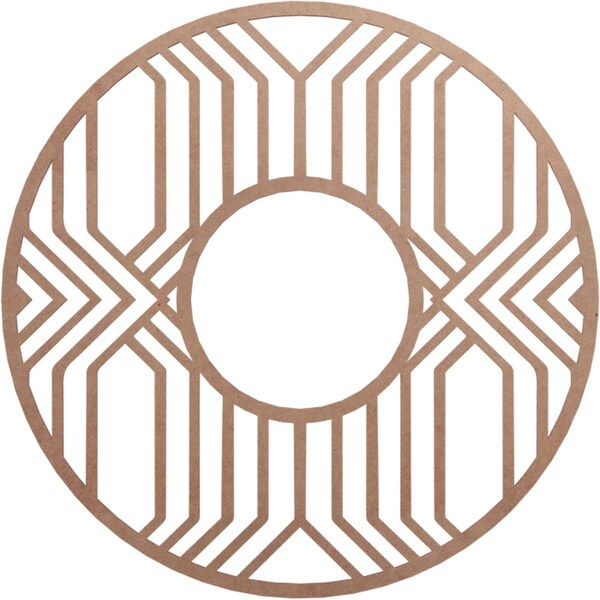 Ekena Millwork Empire Wood Fretwork Pierced Ceiling Medallion, Wood (Paint Grade), 32"OD x 11 3/4"ID x 3/8"T CMWP32X32X0375EPMF - main